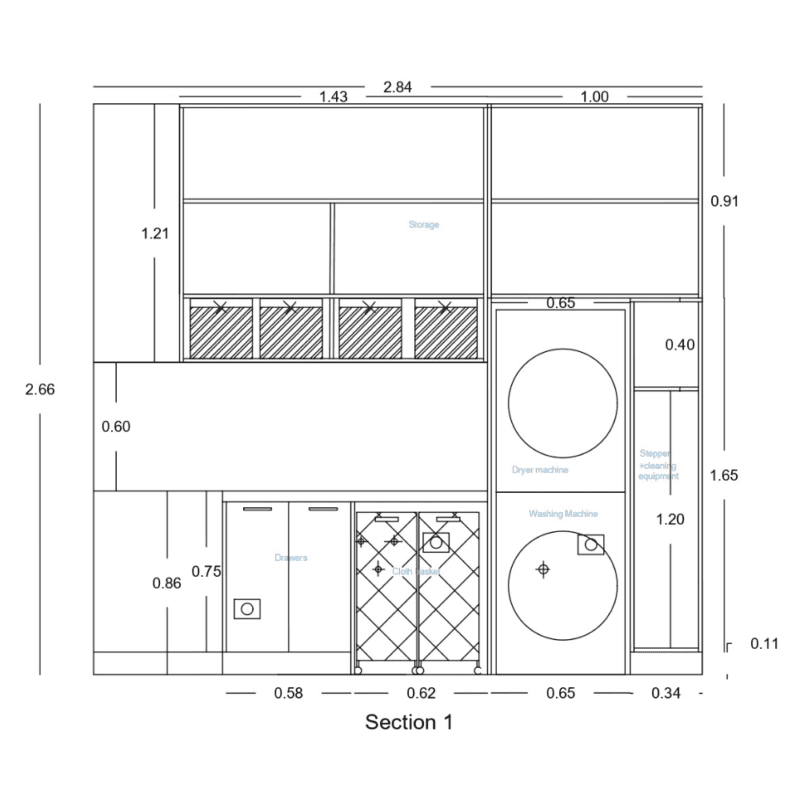 Laundry/Washing and dryer machine, Pull out detergent drawers,baskets & cleaning equipment zone